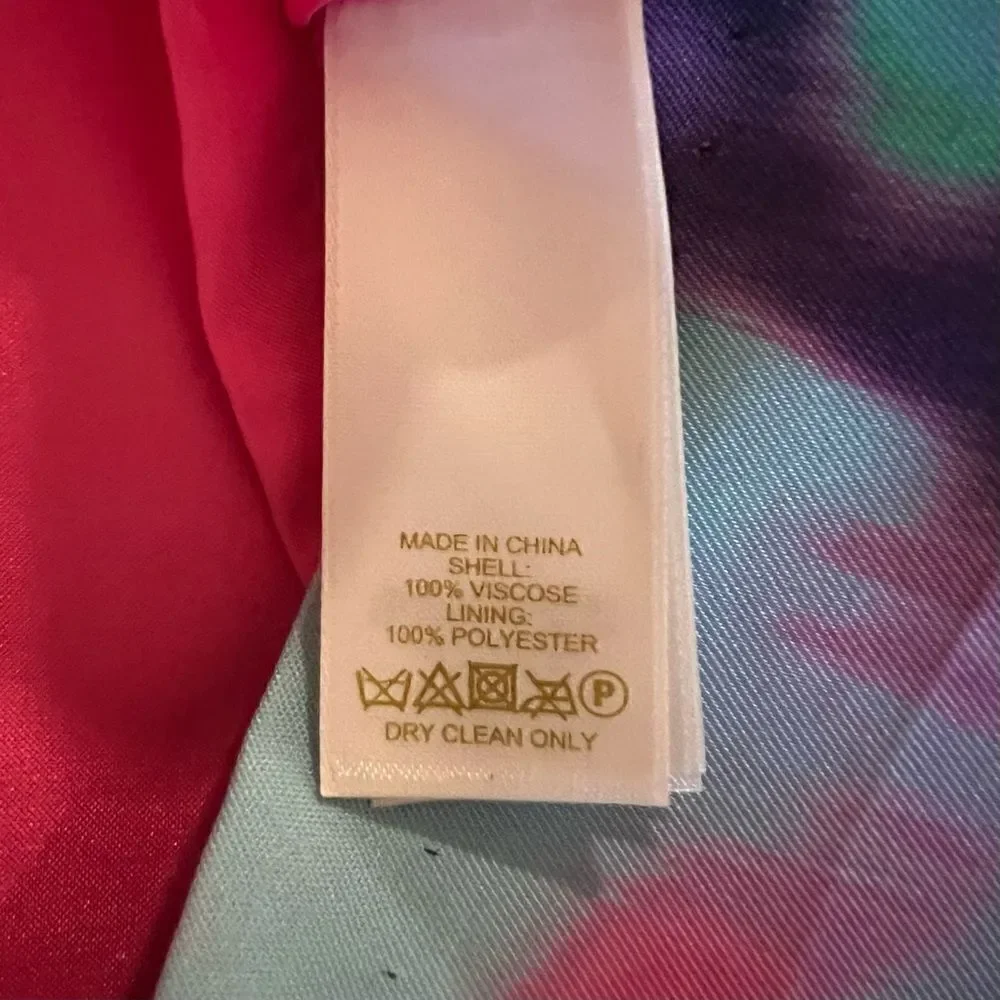 Kate Spade Barry Pink Purple Blue Green Watercolor Skirt. Sz 4. Good Condition